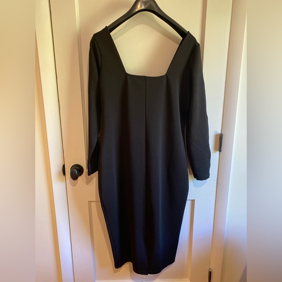 ASOS midi square neck dress w/ long peep sleeves - Picture 5 of 12